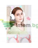 Безжични слушалки светещи котешки уши CAT EAR